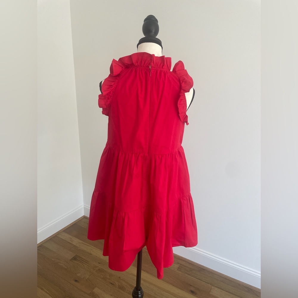 TCEC Red Ruffle Mini Dress, Size Small - Picture 5 of 14